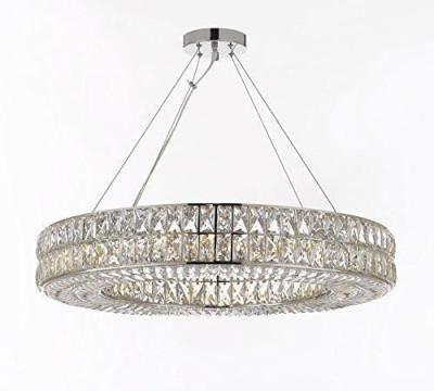 China Modern American Crystal Chandelier Round Hose Pendant Lamp Nordic Hanging Crystal Chandelier Custom Chromed Lighting For Wholesale for sale