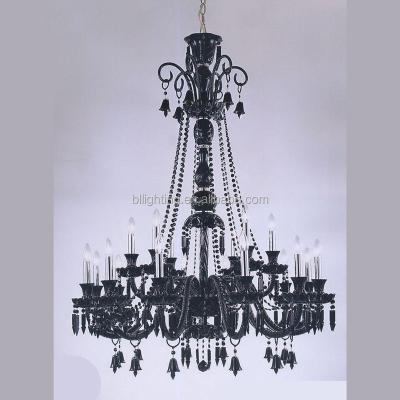 China European Hotel Design Large Conference Room Chandelier Baccarat Black Style for sale