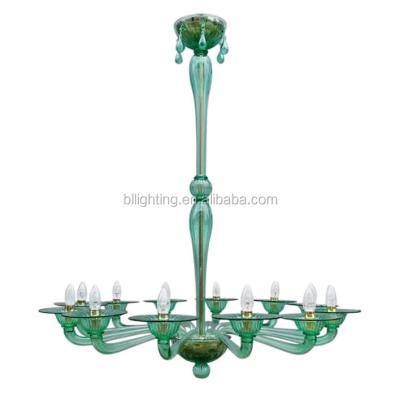 China Wholesale Green Glass Murano Chandelier Lighting Hotel Villa Wedding Decorative Modern Indoor Project Decor for sale