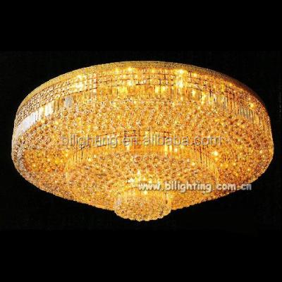 China Large Hotel Decor Gypsum Crystal Ceiling Lamps Crystal Flush Mount for sale