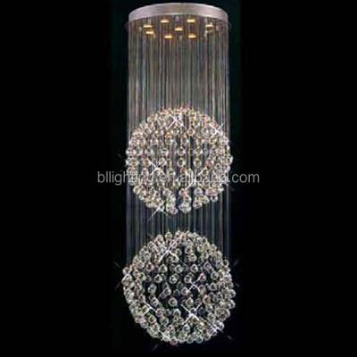 China Modern Crystal Villa Globe K9 Chandelier Hanging Pendant Lighting for sale