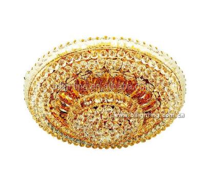 China Hotel Ring Islamic Arabic Style Kids Modern Home Modern Gold Crystal Ceiling Light Bedroom Bed Room Crystal Flush Mount Lamp for sale