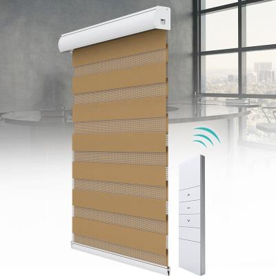 China Chainless Smart Automatic Day And Night Zebra Blinds With Remote Control Te koop