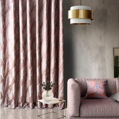 China Luxury Color Block Modern Jacquard Room Darkening Curtains  Knitted Te koop