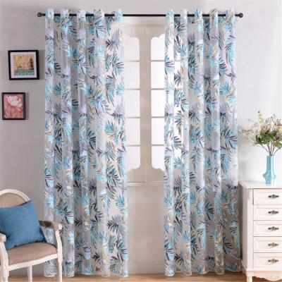 Κίνα Tropical Plant Printing Sheer Curtain Window Screen Bedroom Exotic Curtain Fabric προς πώληση