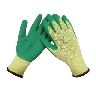 China Anti Slip 10 Gauge 5 Yarn Cotton Latex Coated Construction Gloves CE 3232 Good Anti Slip Grip for sale