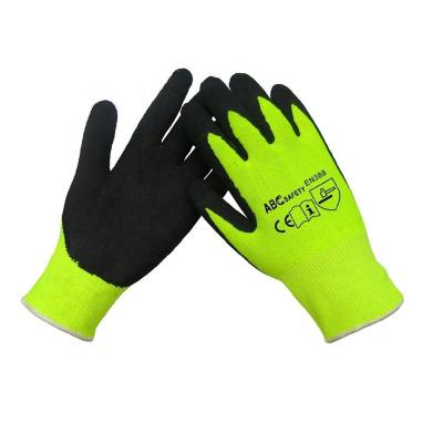 China Foam Finish Green Coating Latex Coated Gloves CE 2121 for sale