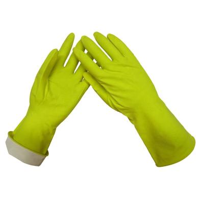 China Use Kitchen Dish Latex Household Smooth / Tough Yellow Washing Cleaning Gloves for sale