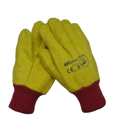 China wool Anti-smash chore yellow gold heavy fleece handschoenen red glove cuff for sale