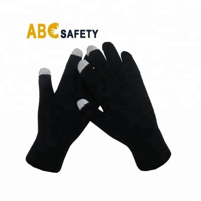 China Cheap Anti-slip Most Popular Black Knitted Touch Screen Glove Unisex Tactile for sale