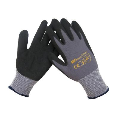 China Sandy ABC Nitrile SAFETY 15/13 Gauge Gray Nylon Nitrile Sandy Finish Sandy-Resistant Glove for sale