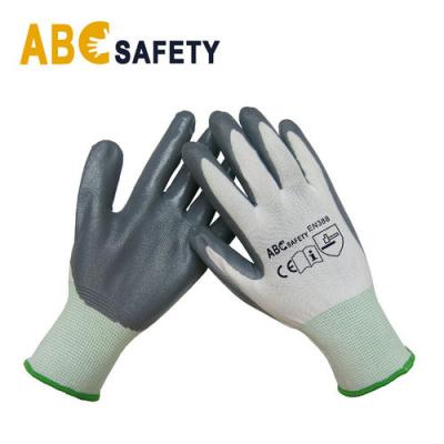 China Smooth Construction Nitrile Gray Nitrile Hand Protect Gloves for sale