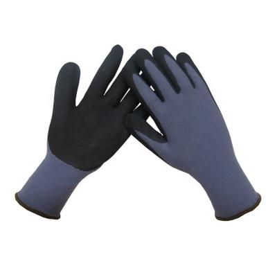 China Nylon Sandy 13G Nitrile Black Nitriles coated finish steelpro antislide sandy glove for sale