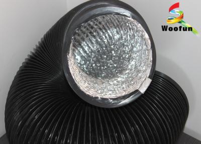 China Greenhouse Ventilation Fire Rated Flexible Ducting , Black PVC Aluminum Foil Duct for sale