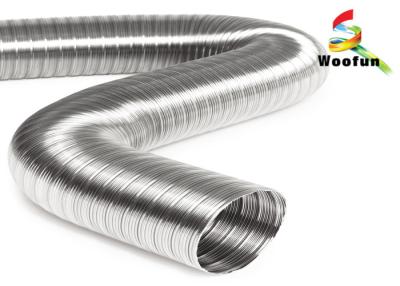 China Fire Proof Aluminum Semi Rigid Flexible Ducting Silvery Bendable Customized for sale