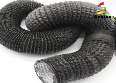 China Black White 24 Round Flexible Duct , Dryer Ventilation PVC Air Duct for sale