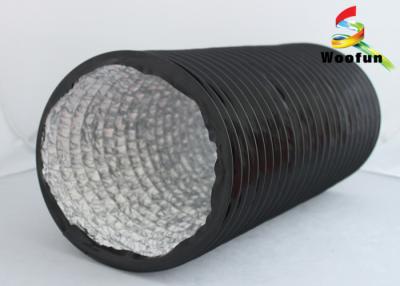 China Black Aluminum Round Flexible Duct , Multi - Function Elastic PVC Air Duct for sale