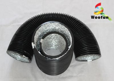 China Multi - Function Aluminum Foil PVC Exhaust Duct Black Fire Resistance for sale