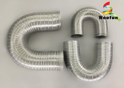 China Heat Resistant Fireproof Semi Rigid Aluminum Duct Flexible Air Exhaust Duct Hose Pipe for sale