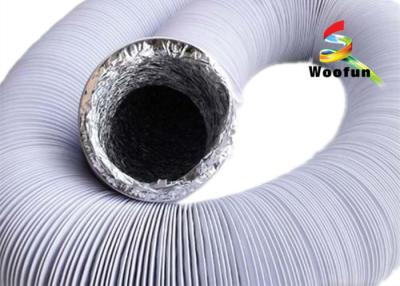 China Black And White Fire Rated Flexible Ducting , Round PVC / Aluminum Foil Combine Duct for sale