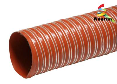 China Iron Oxide Red Silicone Coated Fiberglass Fabric High Temperature Flexible Duct for sale