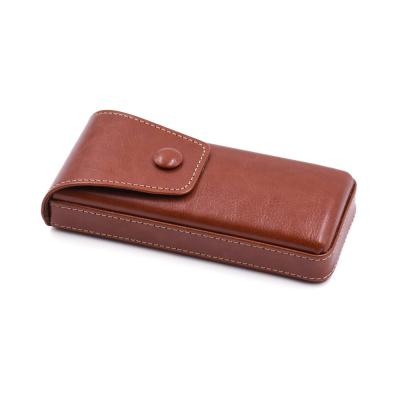 China New Design Multi Color Options Cover Button Design Reading Glasses Leather Case For The Elderly for sale