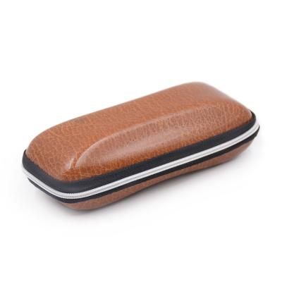 China Durable and luxury leather zipper glass case for sale