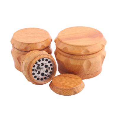 China Aluminum Alloy Wood Grain Smoker Wood +Aluminum Alloy Portable Herb Grinder for sale