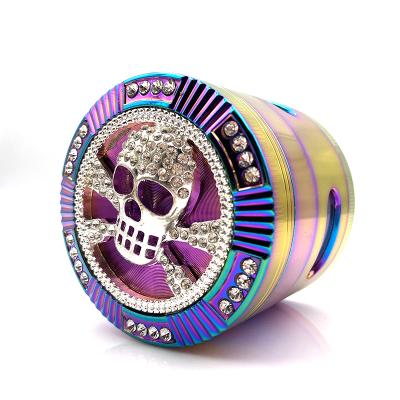 China New Style Zink Alloy Tobacco Frog Shape Portable Grinder 4 Layers 63mm Rainbow Color Zinc Alloy Herb Grinder for sale