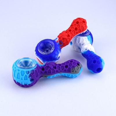 China Unbreakable Smoking Pipe Honeycomb Silicone Tobacco Pipe for sale