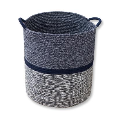 China Baskets Sustainable Storage Container Nylon Cotton Rope Basket With Handles Large Decoration Wholesale Home Laundry Basket for sale