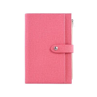 China With Zipper Pocket PU Canvas Cover Zipper Notebook Multifunctional Cute Korean Cute Notepad for sale