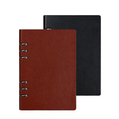 China PU Leather Loose-leaf Notebook A5 Hardcover Book Six Hole Business Office Notebook Hard Cover Notebook for sale