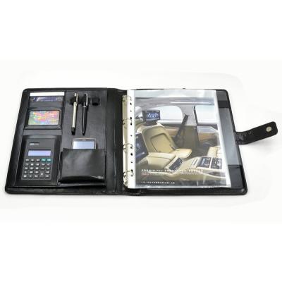 China High Grade A4 Multifunctional File Folder Leather Multifunctional Folder with Calculator and Clipboard for sale