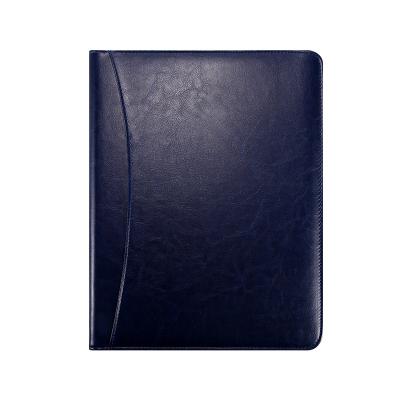 China Clipboard Folder with Pockets 2022 New Customized Logo Zipper Folder Design A4 PU Leather Folder Multifunctional with Calculator for sale