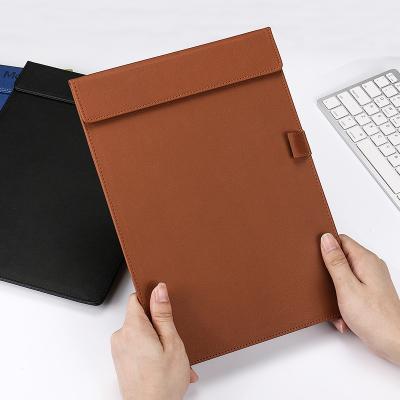 China A4 Clipboard Folders Business Conference Meeting Black Folder Sign Board Storage Convenient Leather Clipboard for sale