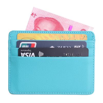 China New Fashion Slim Front Pocket PU Leather ID Business Credit Card Holder for sale