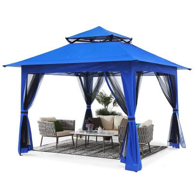 China Luxury Aluminum Garden Factory POLY Gazebos Custom Outdoor Sun Protection for sale