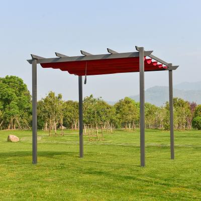 China POLY Popular 10' x13 Retractable Canopy Pergola And Outdoor Pergola Aluminum Waterproof for sale