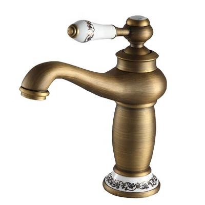 China Thermostatic Faucets Single To Handle Cold And Hot Antique Brass Basin Faucet Classic Bathroom Faucets for sale