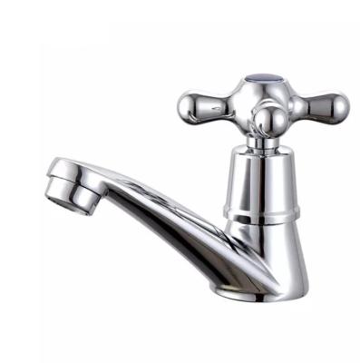 China Metered Faucets European Style Taps Durable Classic Basin Faucet Cross Handle Chromed Faucet Mixer For Bathroom And Hotel for sale