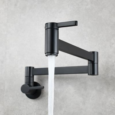 China Sense Faucets Modern Flexible Brass Kitchen Bend Water Tap Matte Black Pot Filler Tap for sale