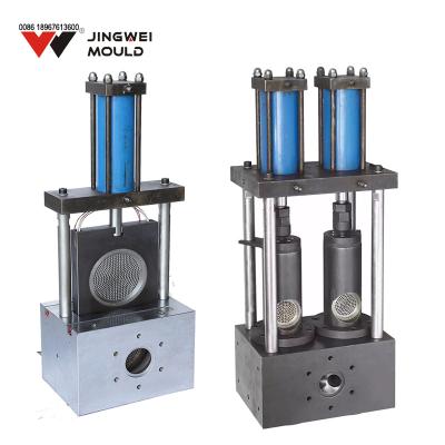 China Single Change Plastic Filter Cylinder With Double Hydraulic Working Position For Granulator Pelletizer for sale