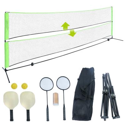 China All Ball Sports Use All In One Badminton Net / Badminton Net Set Posts With Net And Rackets for sale