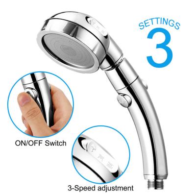 China No-diverting Universal Handheld Supercharged Shower Head 3 Level Adjustable Shower High Pressure Showerhead Shaker Head for sale