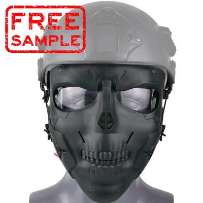 China Sports Full Face Mask Free Sample Outdoor CS Outdoor Game Protect Paintball Tactical Airsoft Mask Ballistic Mask With Belt Two Styles for sale