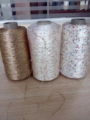 China Anti-bacteria 1/5.5Nm 100%polyester spangle yarn for knitting for sale