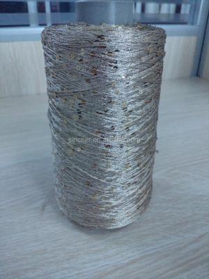 China Anti-bacteria 1/5.5nm 100% Polyester Sequin / Metallic Knitting Yarn for sale