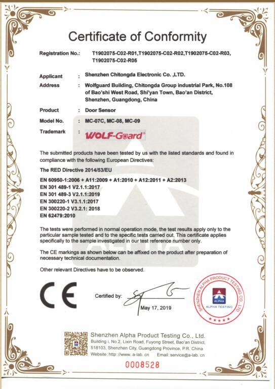 CE - Shenzhen Chitongda Electronic Co., Ltd.