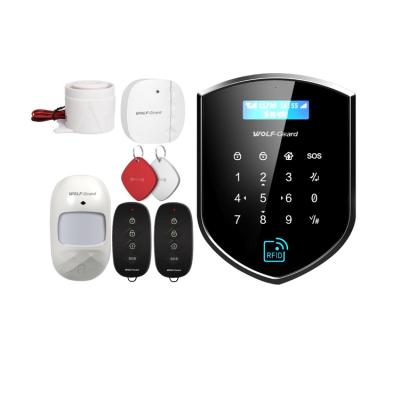 China Lcd Display And Capacitive Touch Buttons Wifi+gsm Home Alarm System Multi Language Wireless Security Alarm System for sale